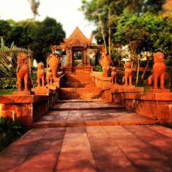 staircase from the bridge to the resort condos