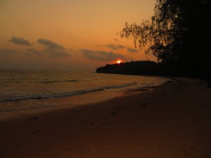 Sunset from the deck of our bungalow on Ko Ru (Bamboo Island)