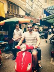 cruising on Linh's Vespa