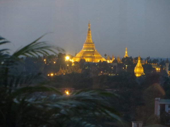 view of Shwedagon Paya from Sky Bistro