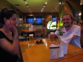 Sky Bistro (Sara to the left, Kevin to the right)