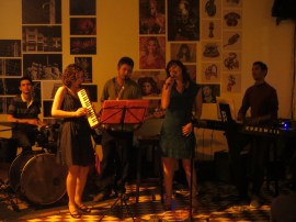 Haley singing with a different group