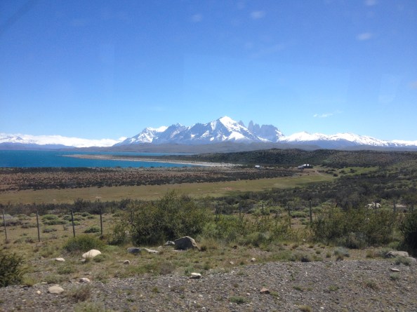 view from the bus leaving the park